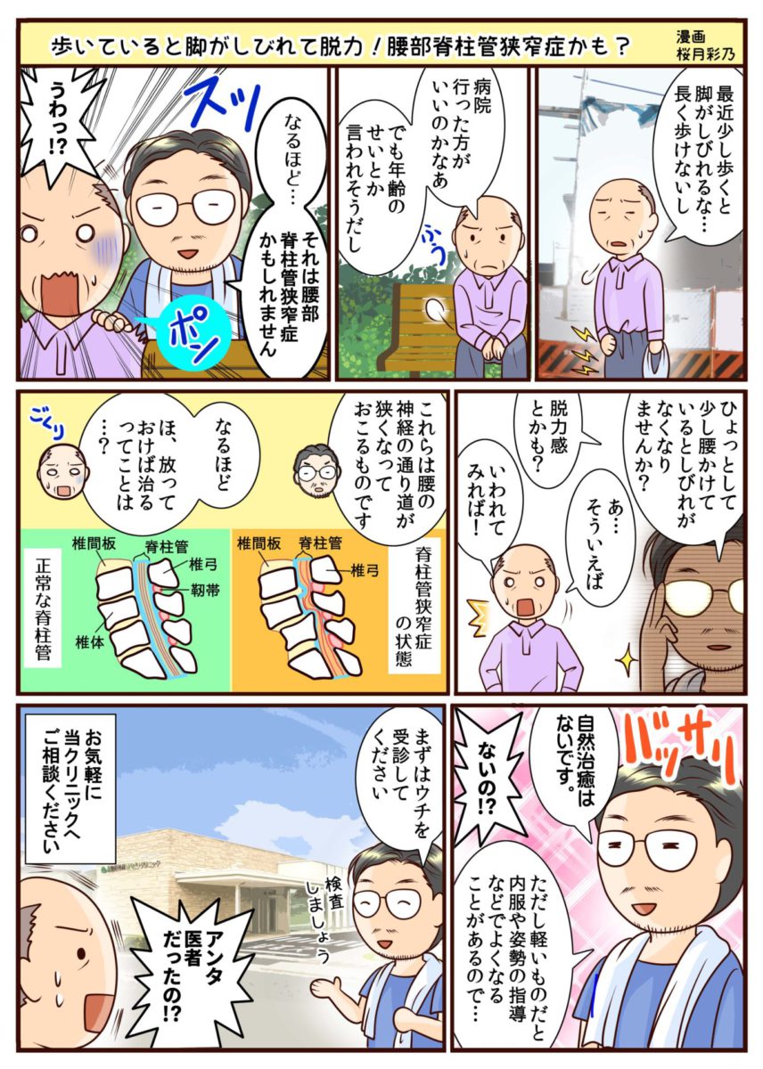 足趾、脚のしびれの漫画